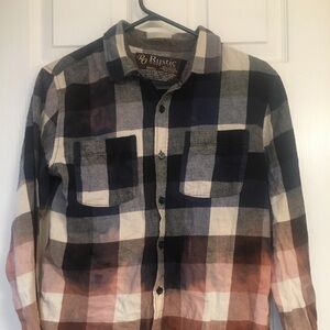 Bleached Dipped Flannel Shirt